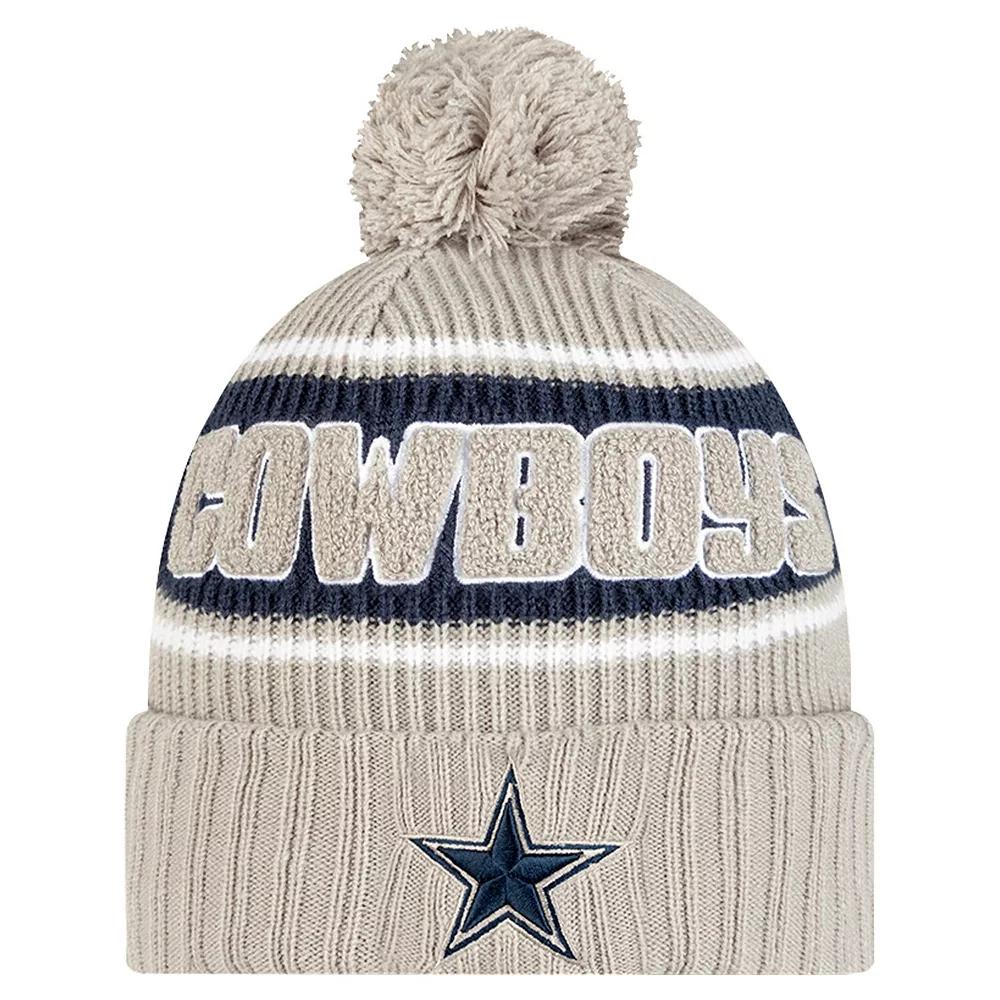 Men's New Era  Gray Dallas Cowboys 2024 Sideline Sport Cuffed Knit Hat with Pom, Grey Product Image