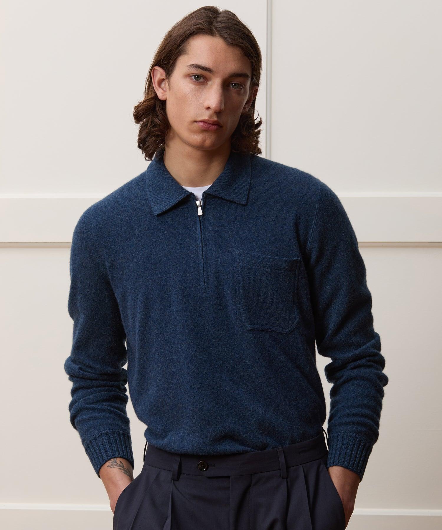 Italian Cashmere Half-Zip Sweater Polo Product Image