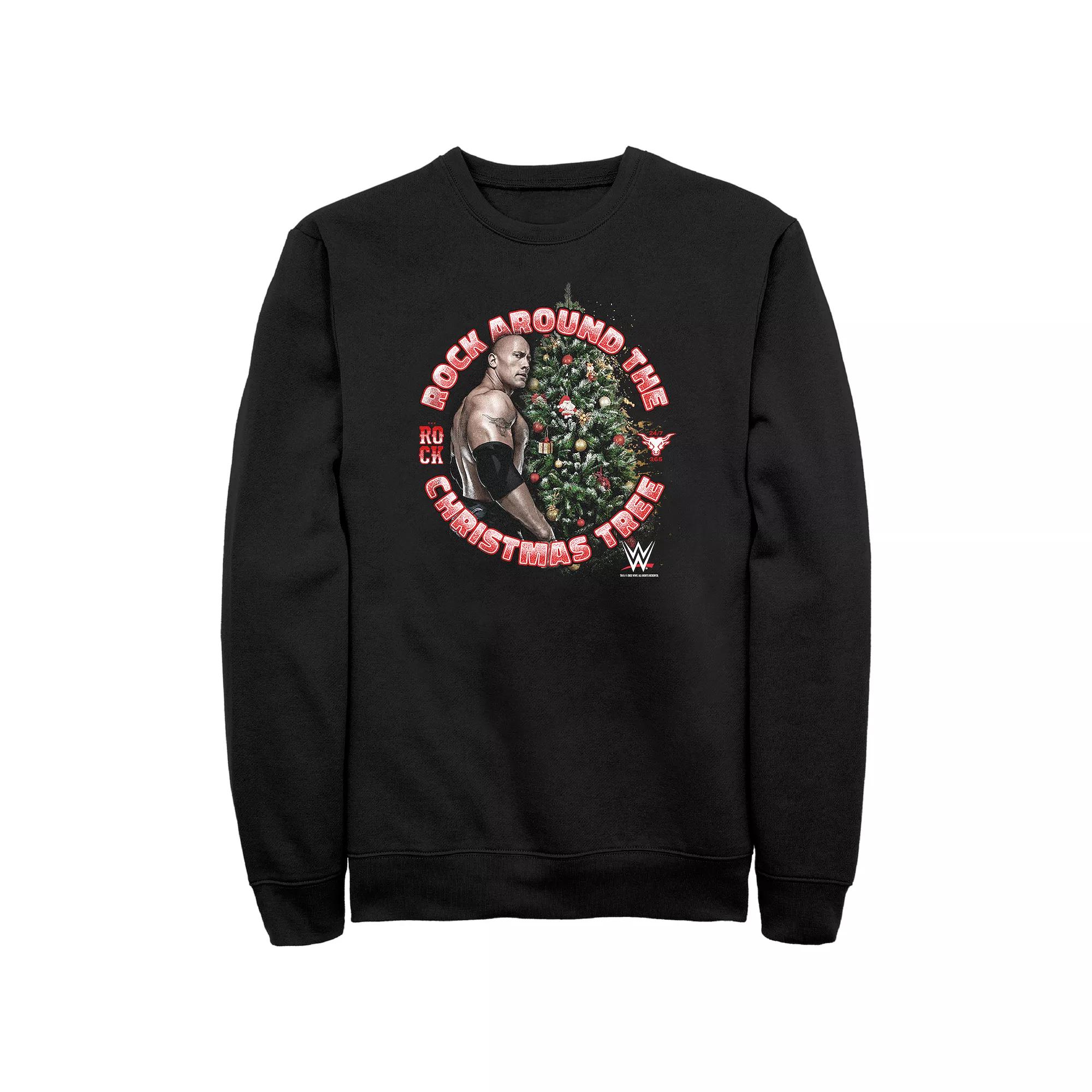 Men's WWE Rock Around The Christmas Tree Graphic Fleece,  Product Image