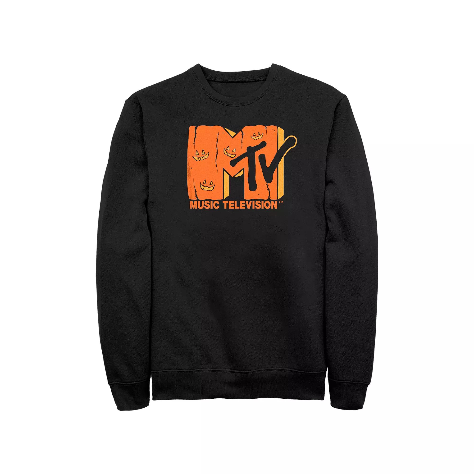 Men's MTV Music Television Halloween Jack-o'-lantern Logo Sweatshirt,  Product Image