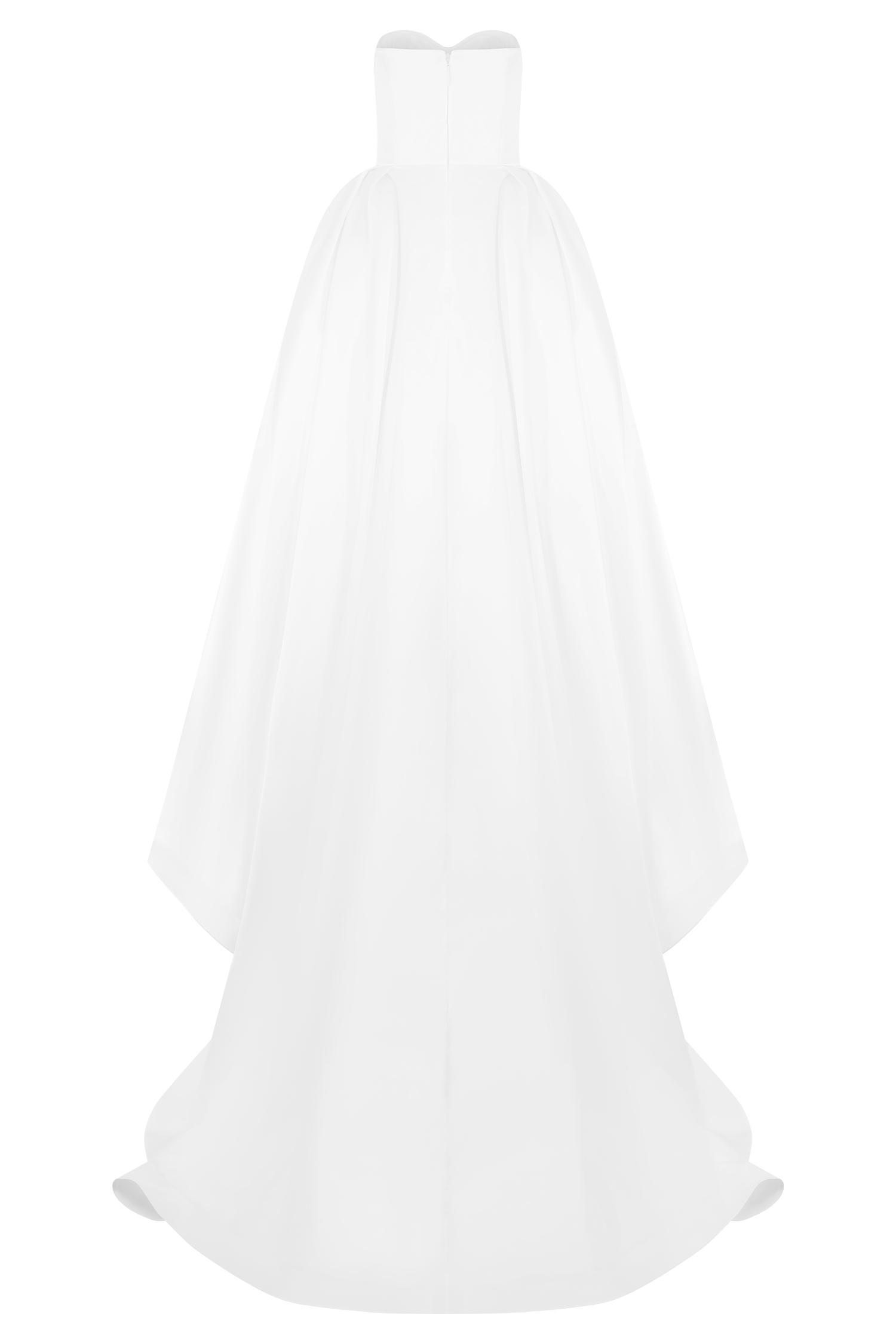 Delphine Satin Strapless Maxi Gown - White Product Image