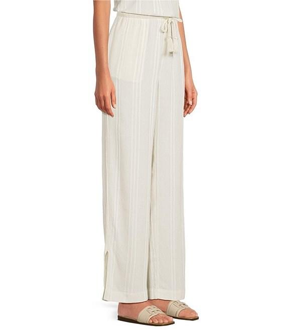 Cloth & Stone Knit Mid Rise Striped Tie Waist Wide Leg Coordinating Pants Product Image