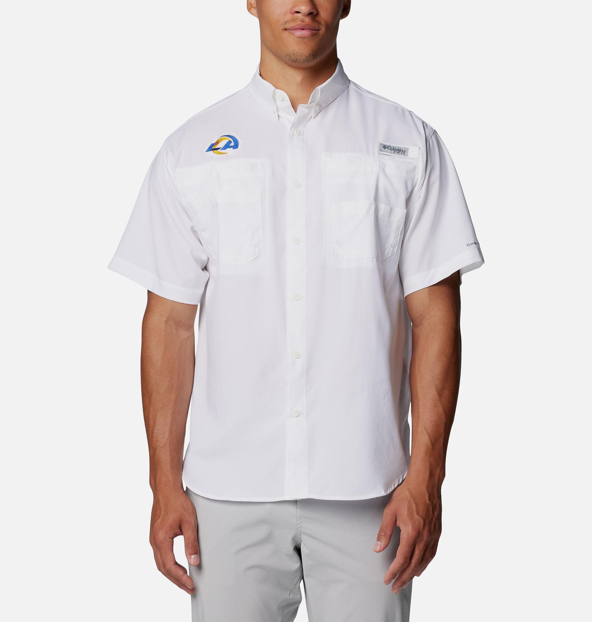 Columbia Mens PFG Tamiami Short Sleeve Shirt - Los Angeles Rams- Product Image