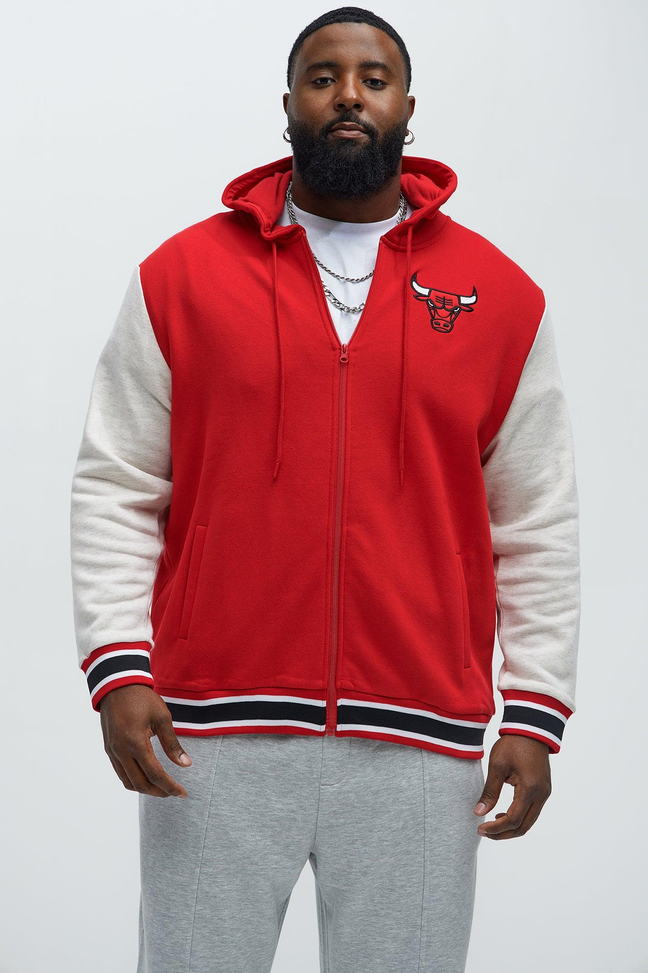 Bulls Above The Rim Zip Up Hoodie - Red Male Product Image