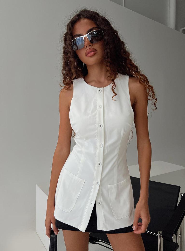 Mystick Vest Top White Product Image