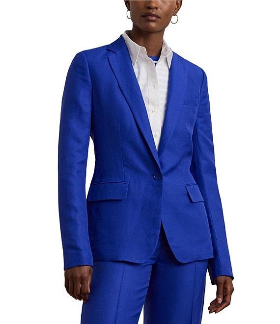 Lauren Ralph Lauren Linen-Blend Twill One-Button Front Blazer Product Image