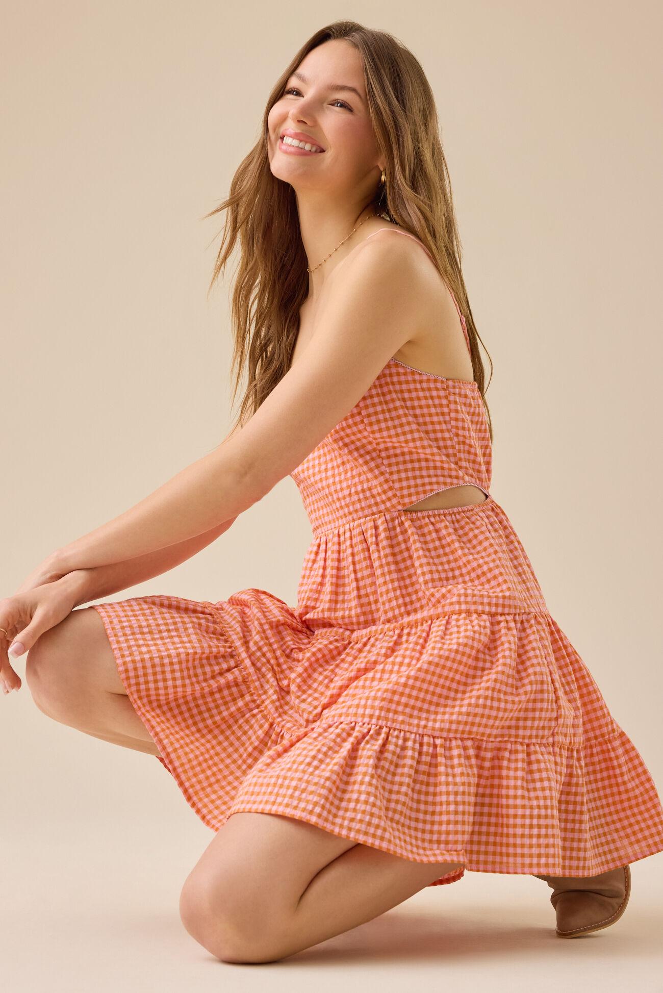 Ellise Gingham Mini Dress Product Image