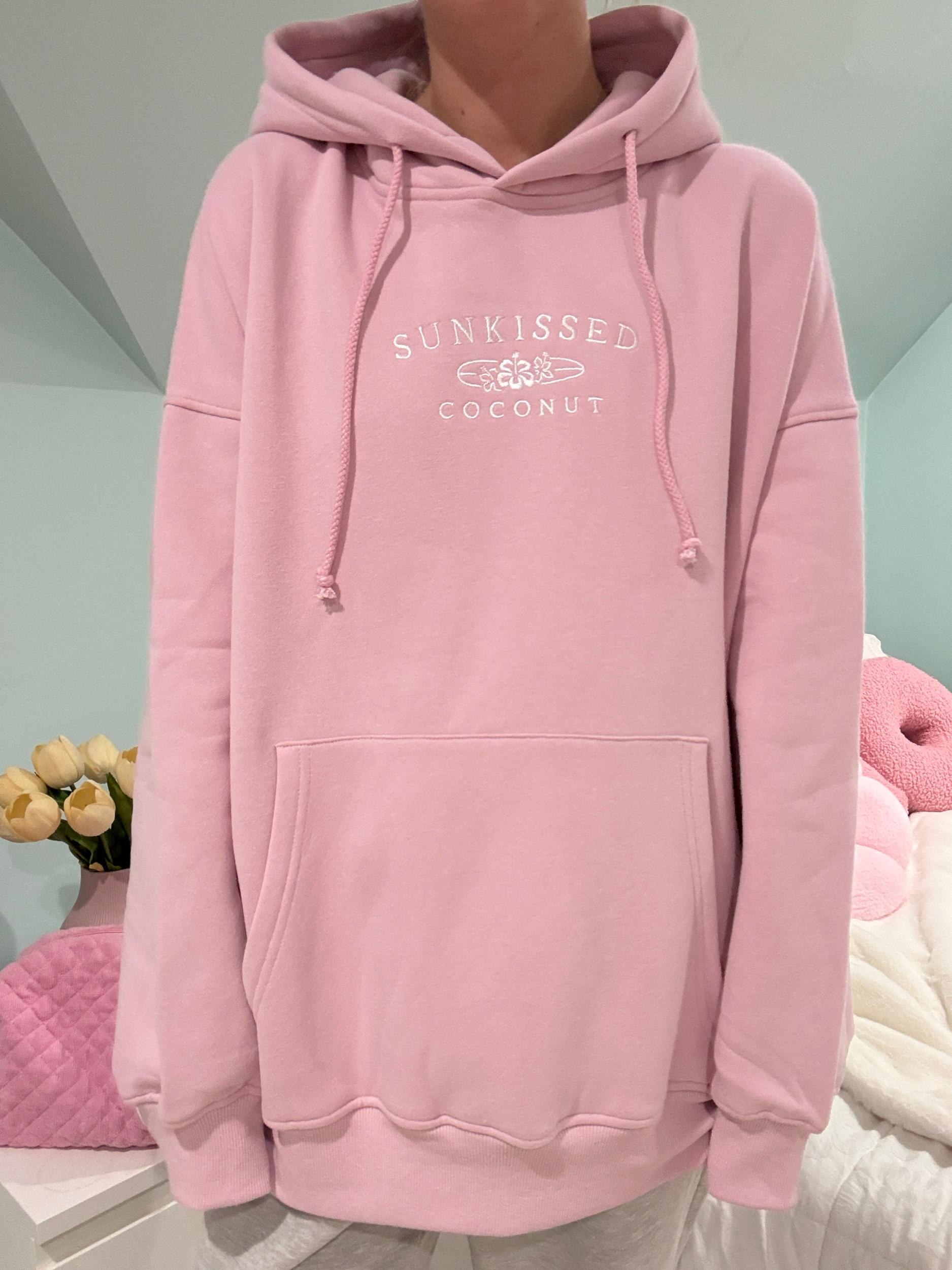 Mauve Mist Sunkissedcoconut Embroider Hoodie Product Image
