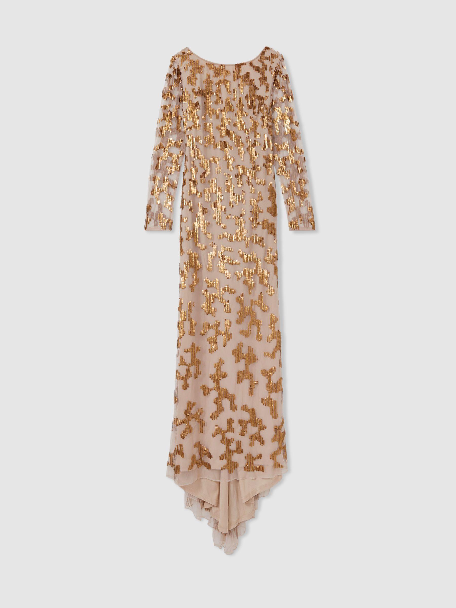 Beverly Nude Raishma Nude Embellished Asymmetric Maxi Dress Product Image
