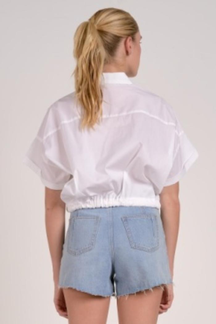 TIE BUTTON CROP TOP Product Image