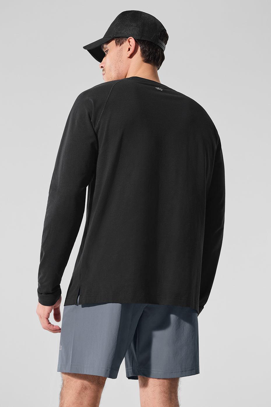 Alo Vapor Crewneck Long Sleeve - Black Product Image