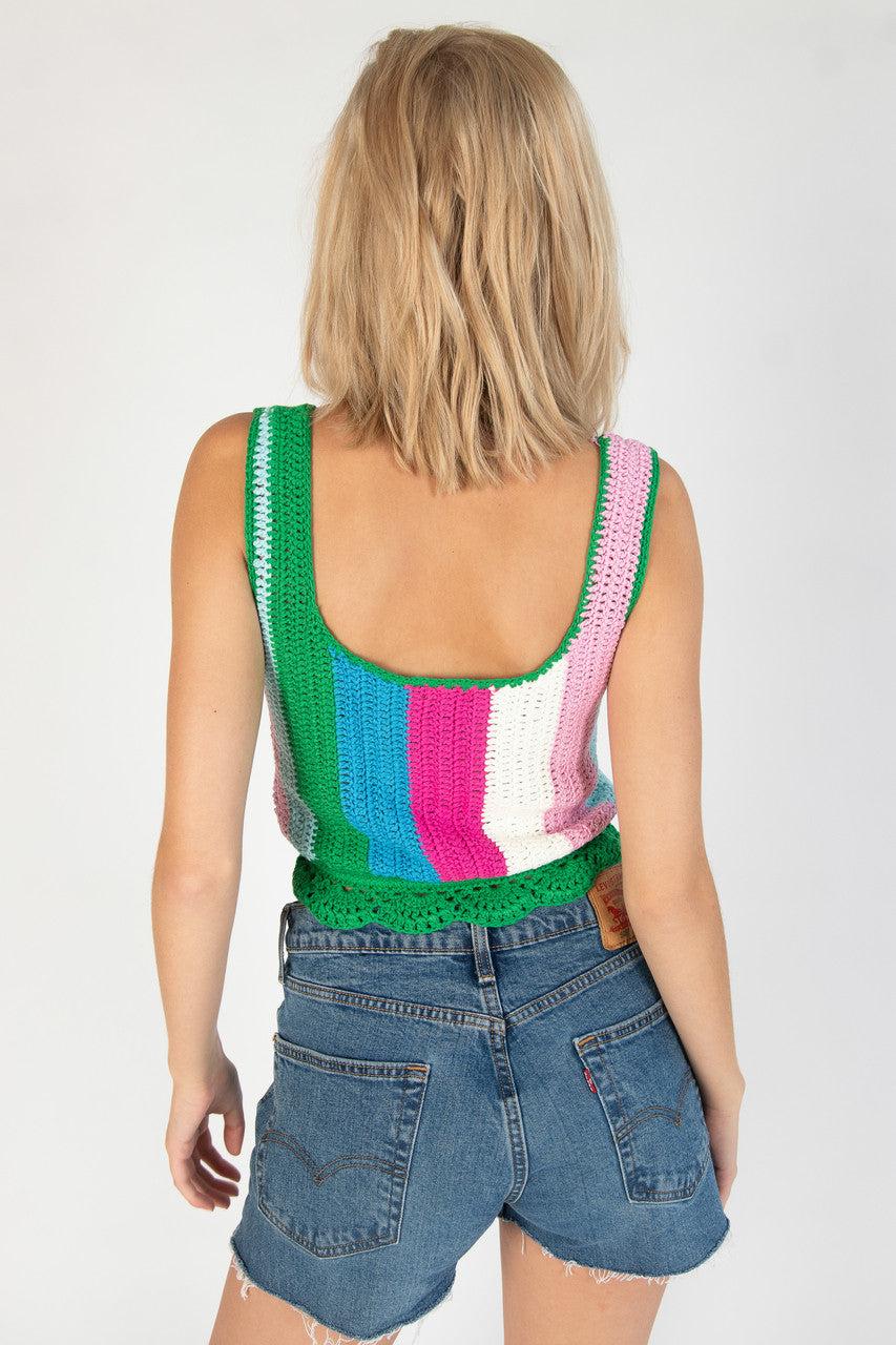 Hyacinth Stripe Crochet Tank Product Image