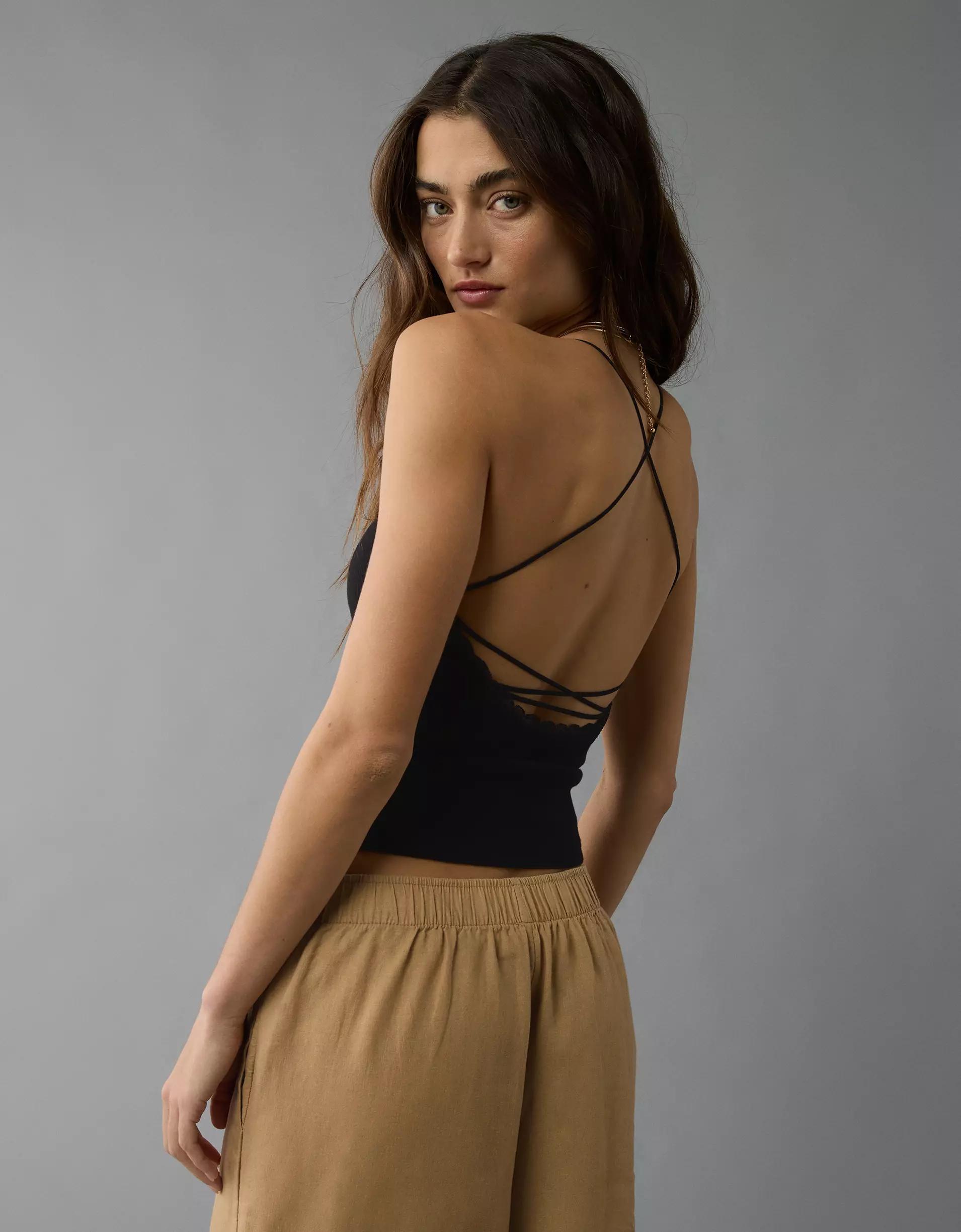 AE Strappy Go Lucky Cropped Lace Tank Top Product Image