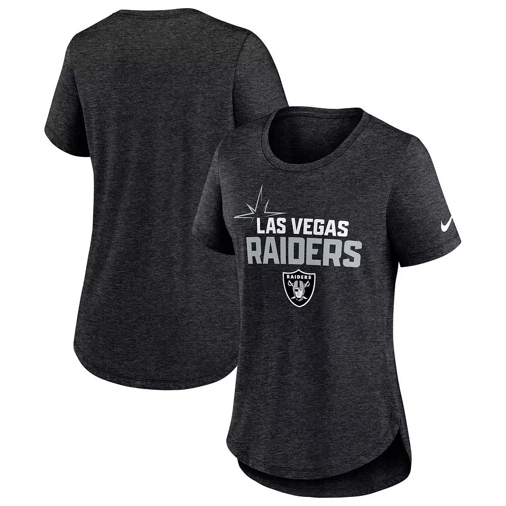 Women's Nike Heather Black Las Vegas Raiders Local Fashion Tri-Blend T-Shirt,  Product Image