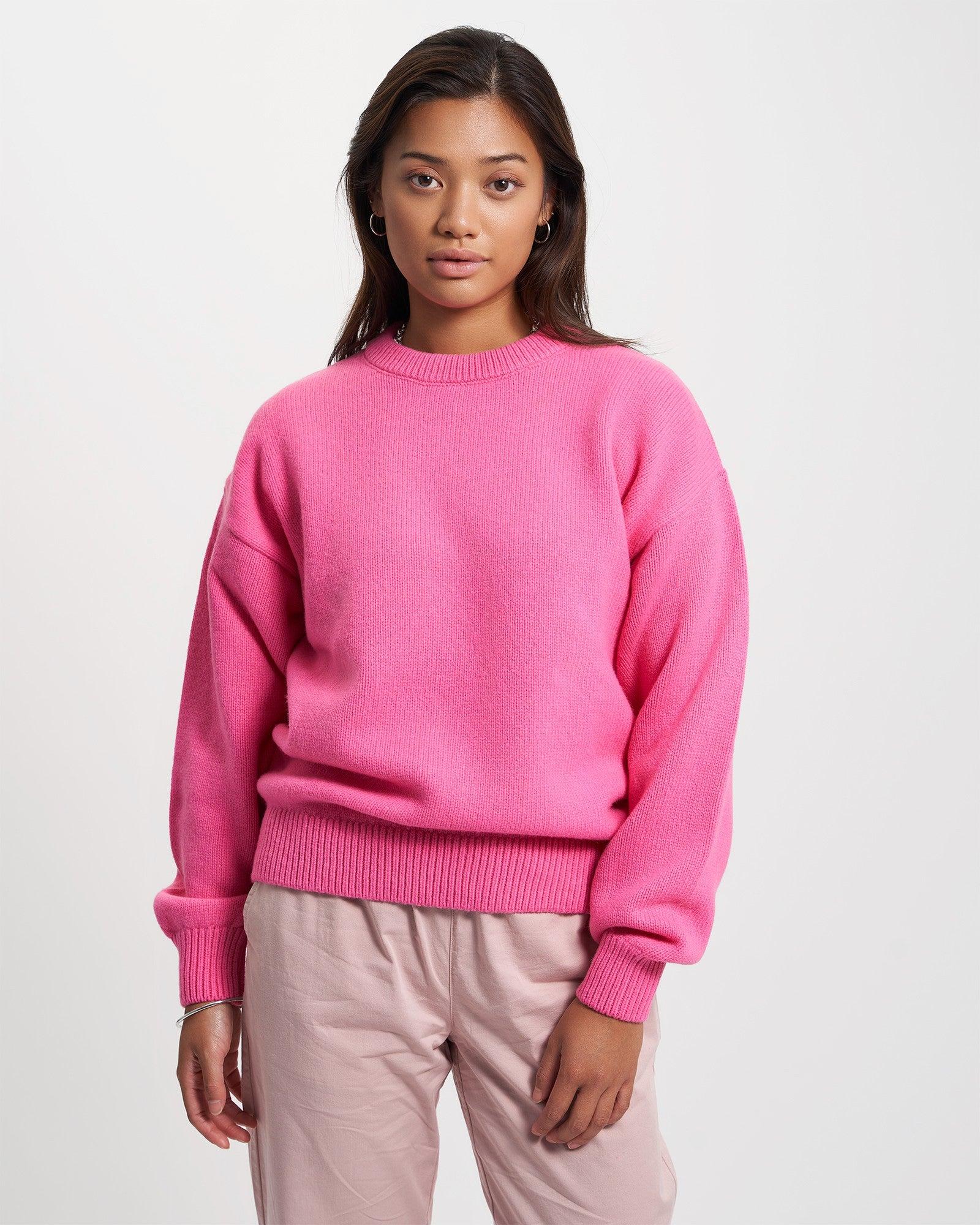 Oversized Merino Wool Crew - Ivory White Product Image