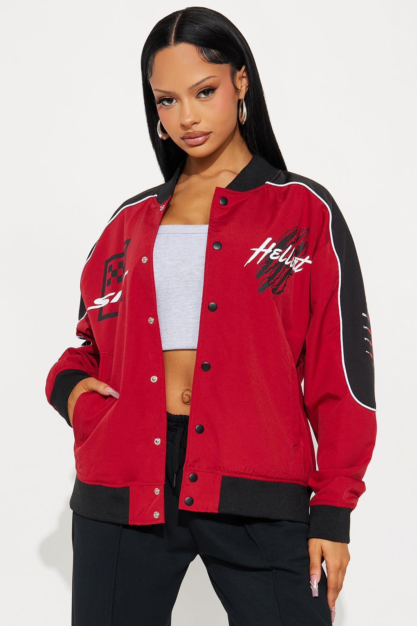 Dodge Raise Hell Bomber Jacket - Red/combo Female Product Image