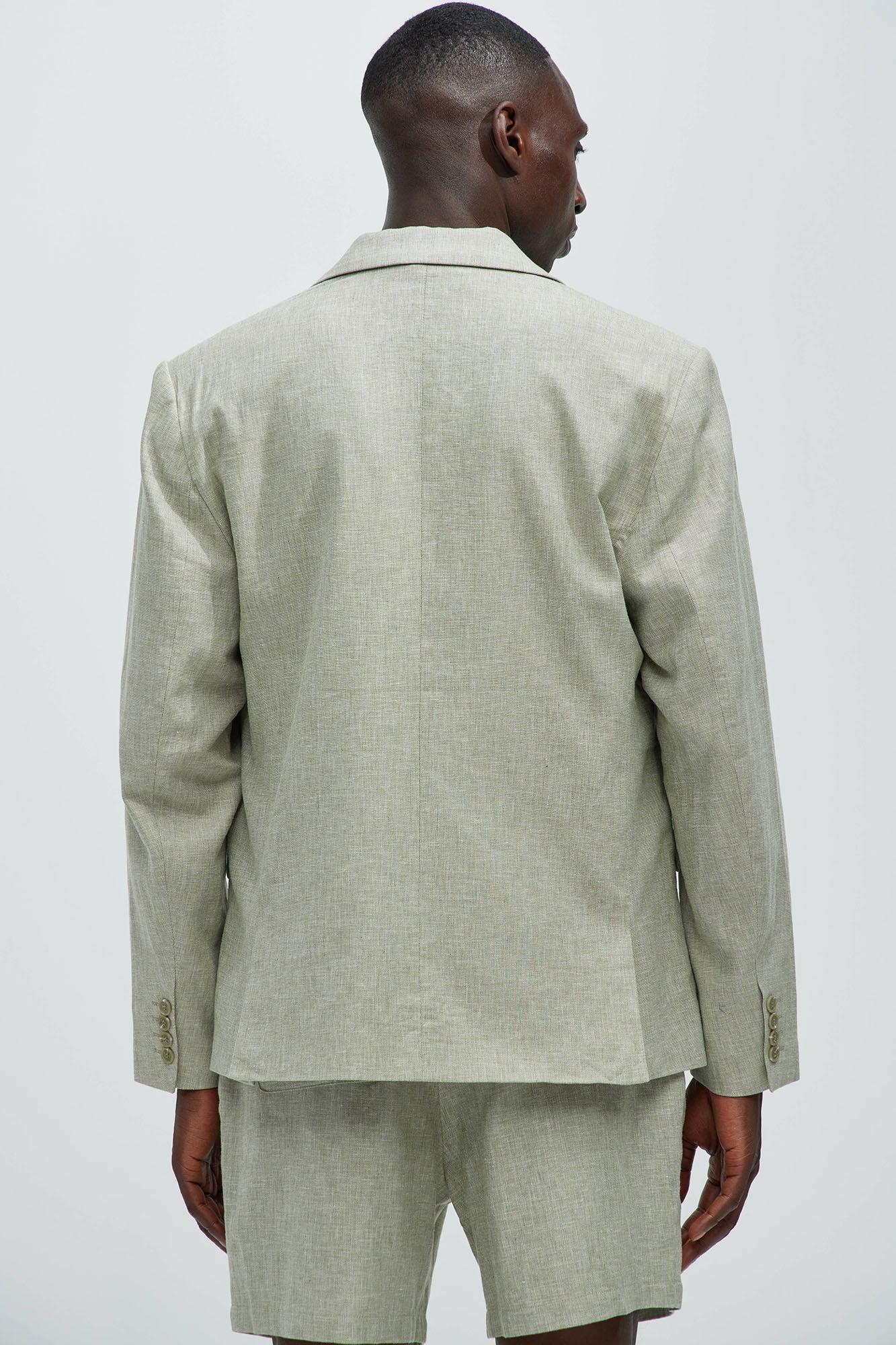 Bahamas Linen Suit Jacket - Green Product Image