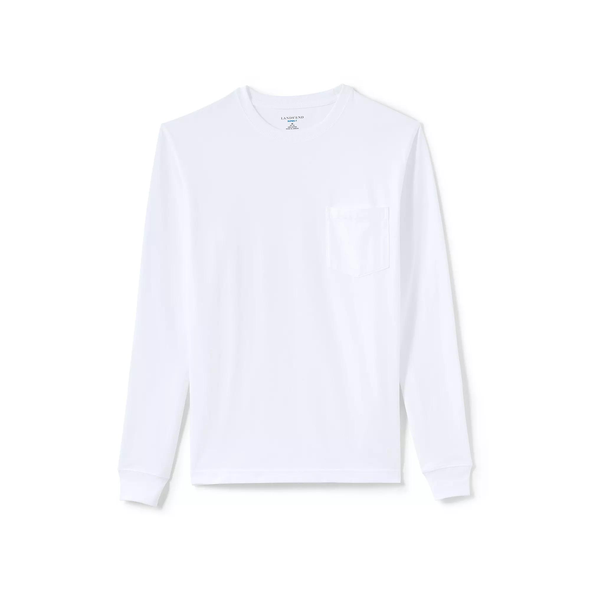 Big & Tall Lands' End Long Sleeve Super Pocket Tee, Men's,  Product Image