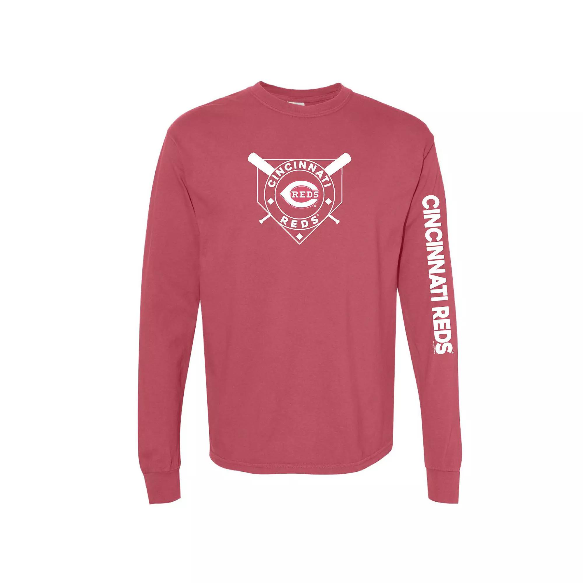 Women's Soft as a Grape Red Cincinnati Reds Pigment Dye Long Sleeve T-Shirt,  Product Image