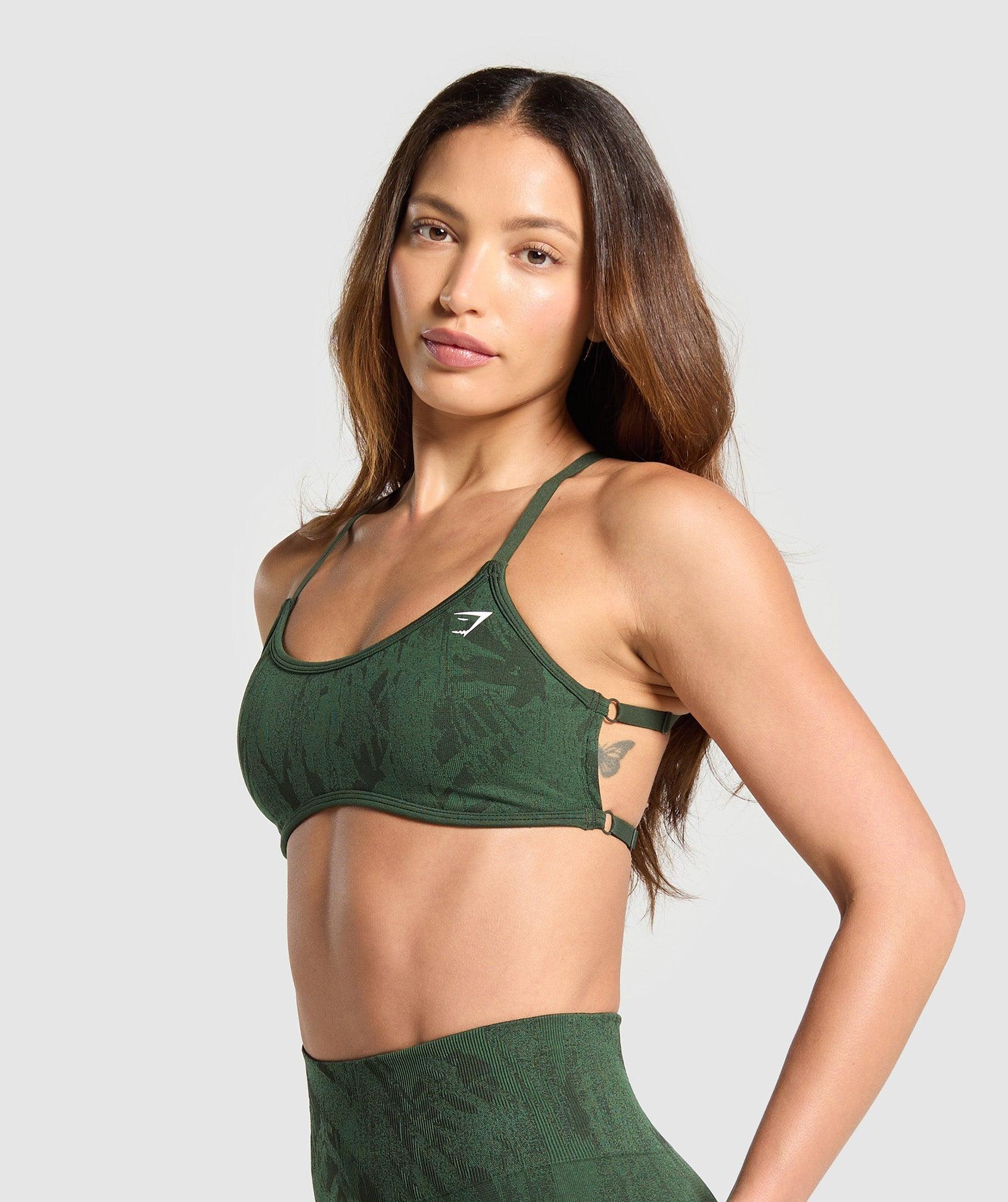 Gymshark Adapt Camo Cross Back Sports Bra - Trail Green/Classic Green Female Product Image