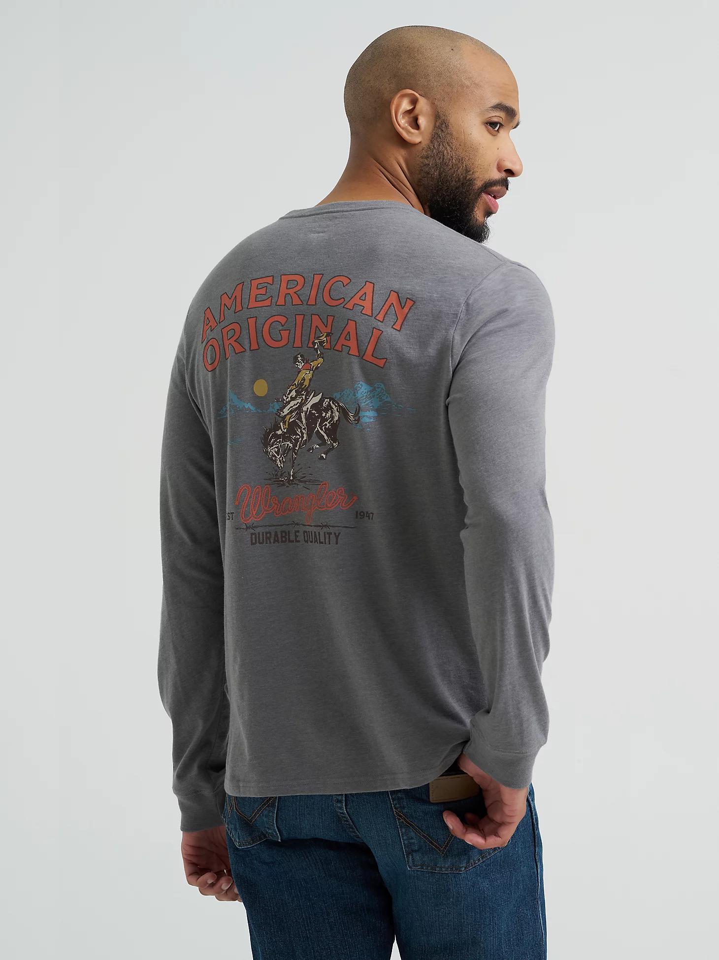 Men's Wrangler Bucking Cowboy Back Graphic T-Shirt in Trenchcoat LLC Product Image