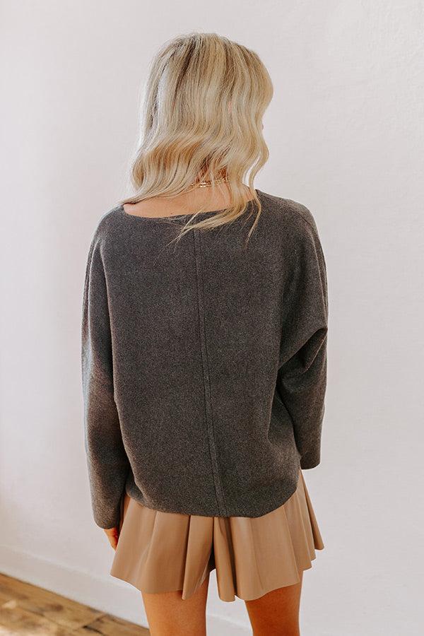 Cafe Social Knit Sweater Top in Charcoal Product Image