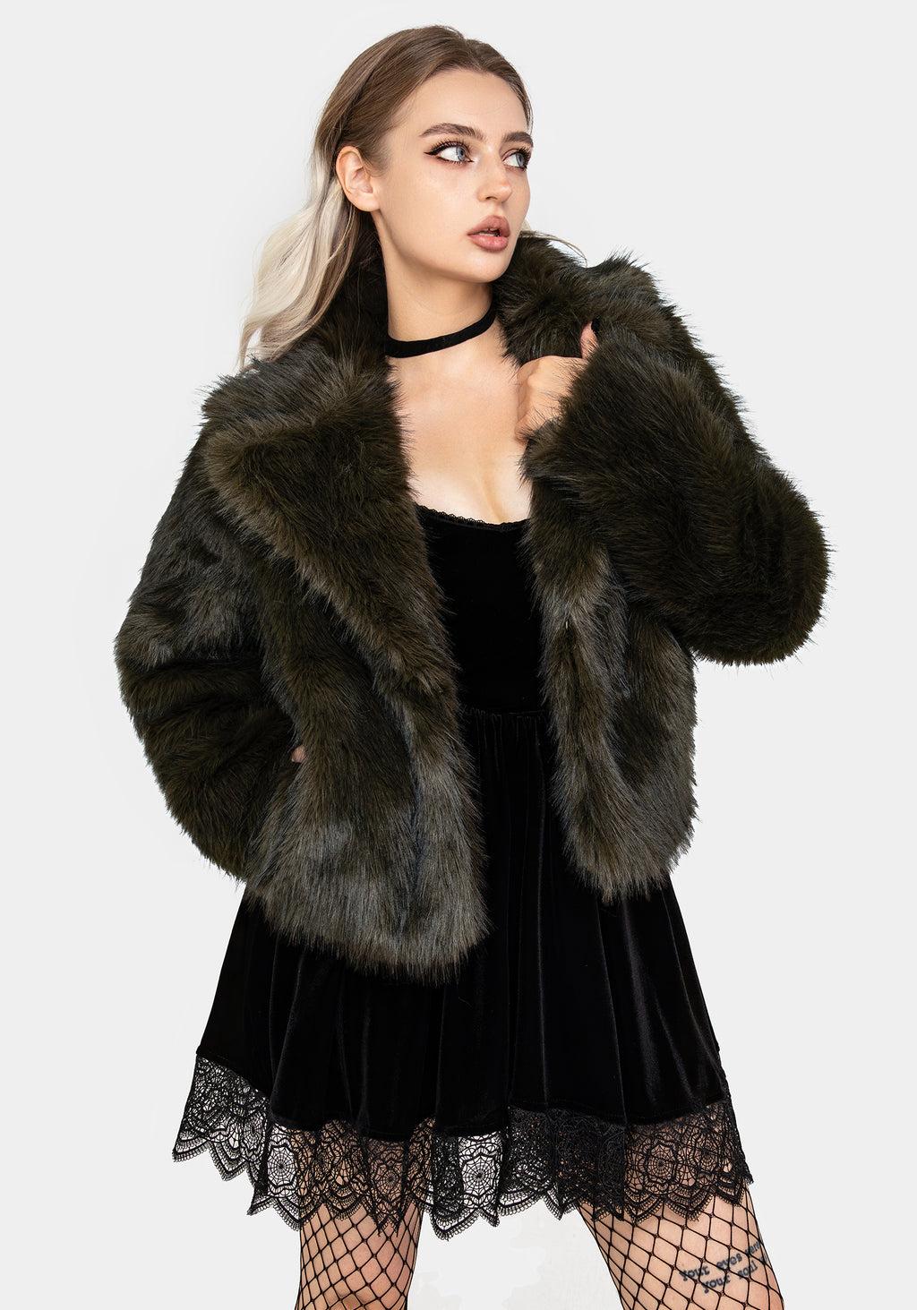 Monstrum Cropped Faux Fur Jacket Product Image