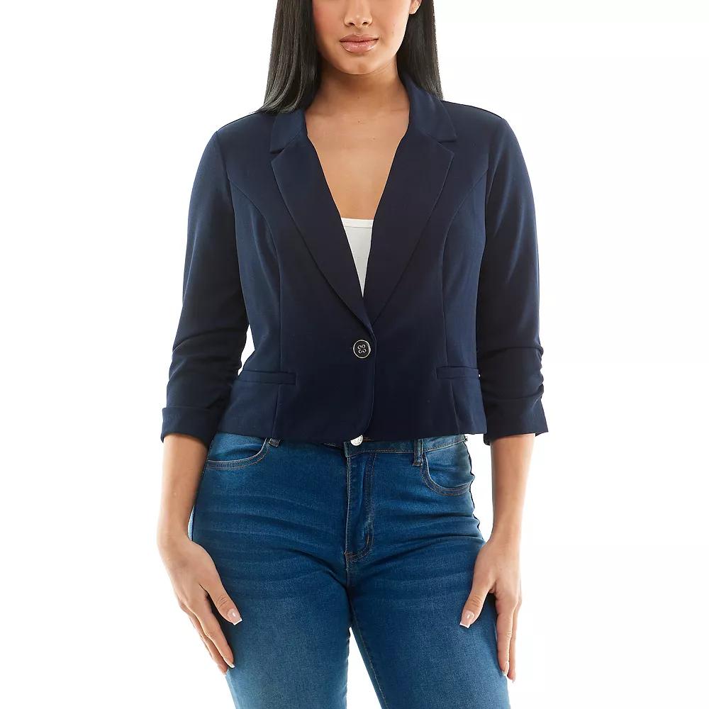 Women's Nina Leonard Button Cropped Blazer,  Product Image