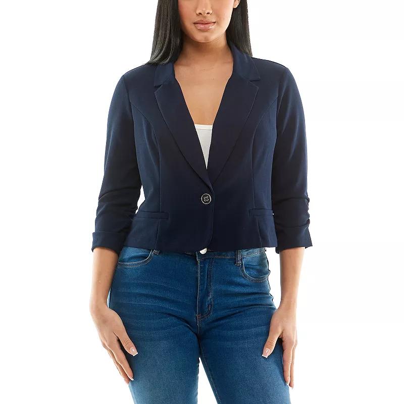 Women's Nina Leonard Button Cropped Blazer,  Product Image