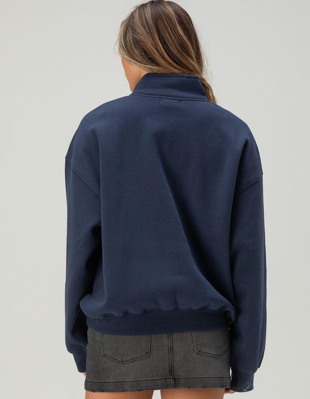TILLYS Half-Zip Womens Sweatshirt - NAVY Product Image