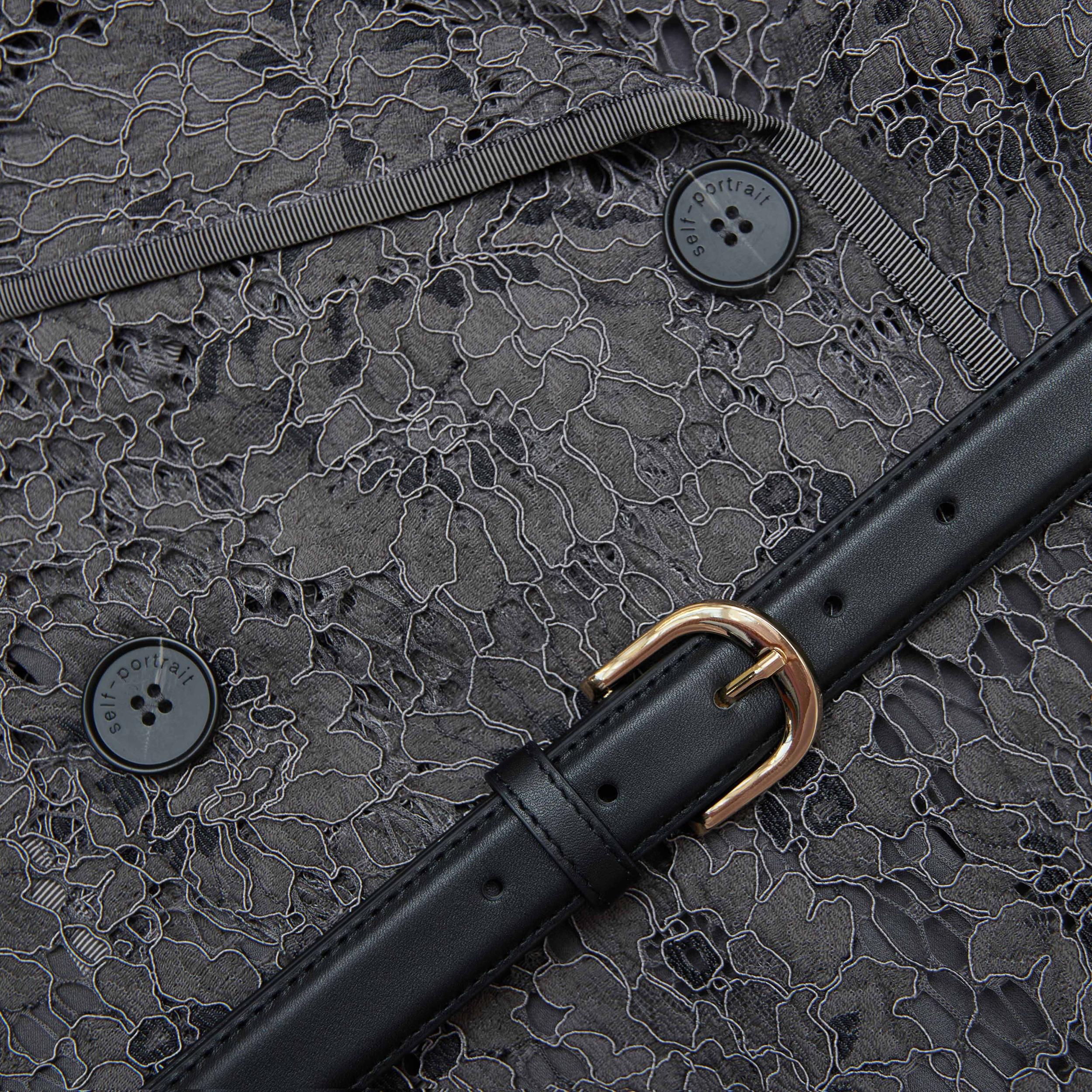 Grey Floral Lace Midi Dress Product Image