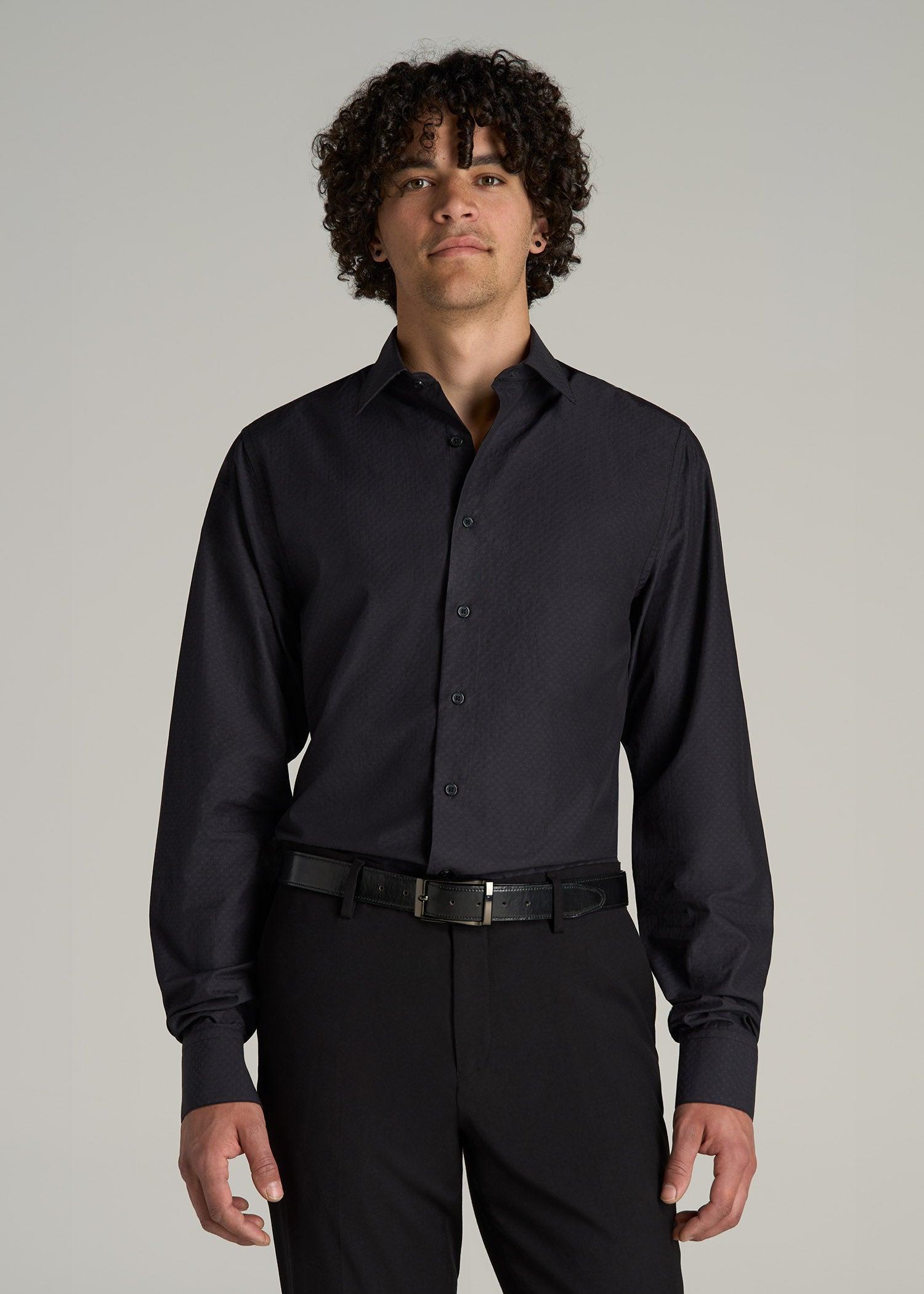 Premium Dress Shirt for Tall Men in Black Diamond Male Product Image