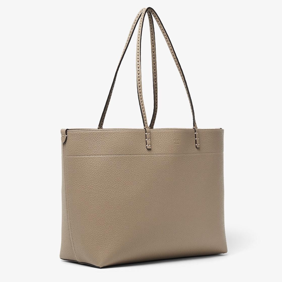 Medium RollDove gray Selleria shopper with 218 hand-sewn topstitches Product Image