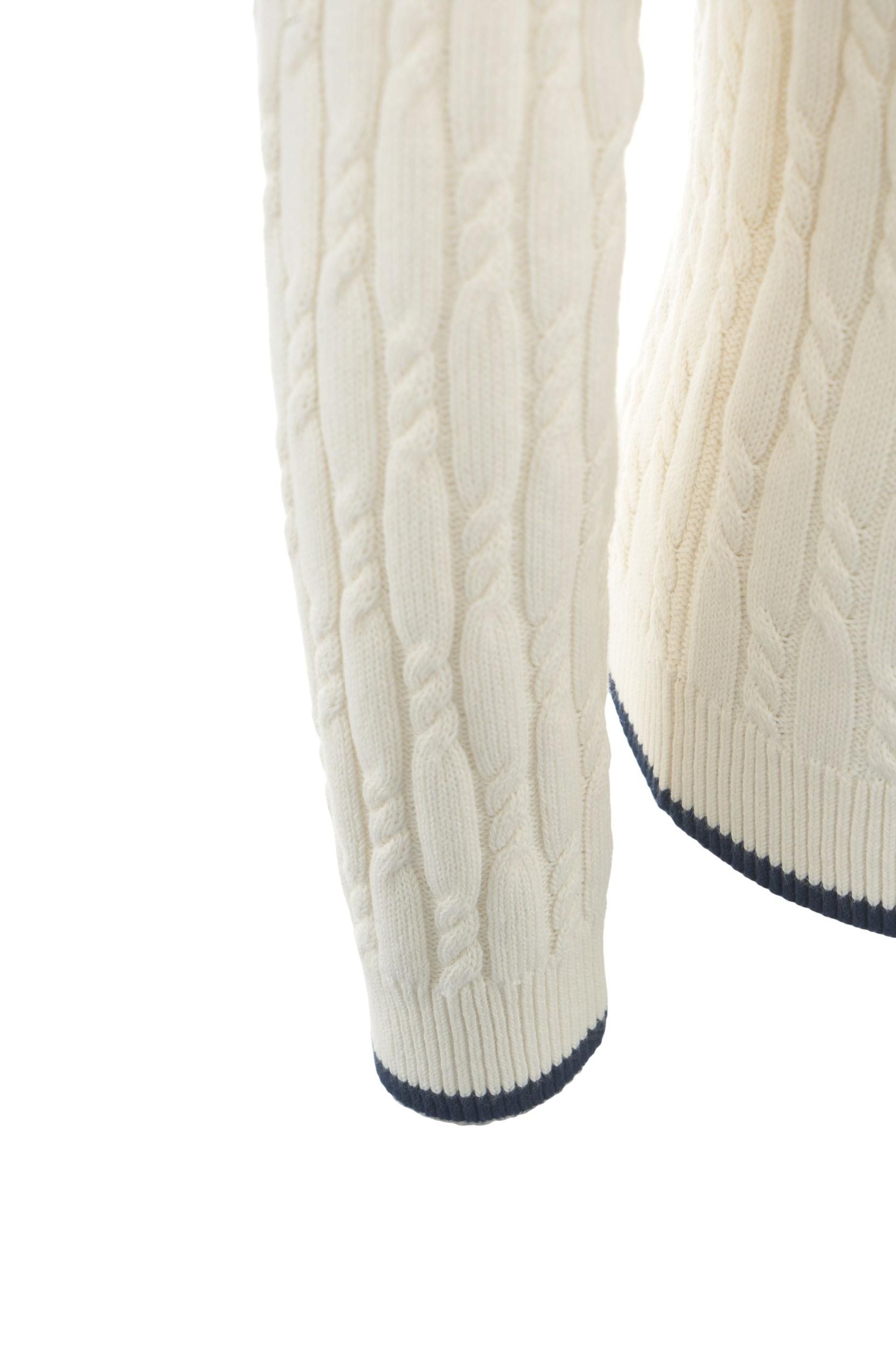 Cable knit sweater with logo embroidery Product Image