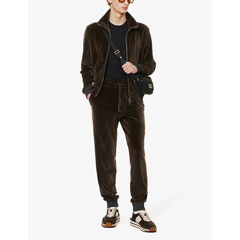 TOM FORD Black Basic Crewneck T-shirt With Tonal Stitching In Cotton Blend Man Product Image