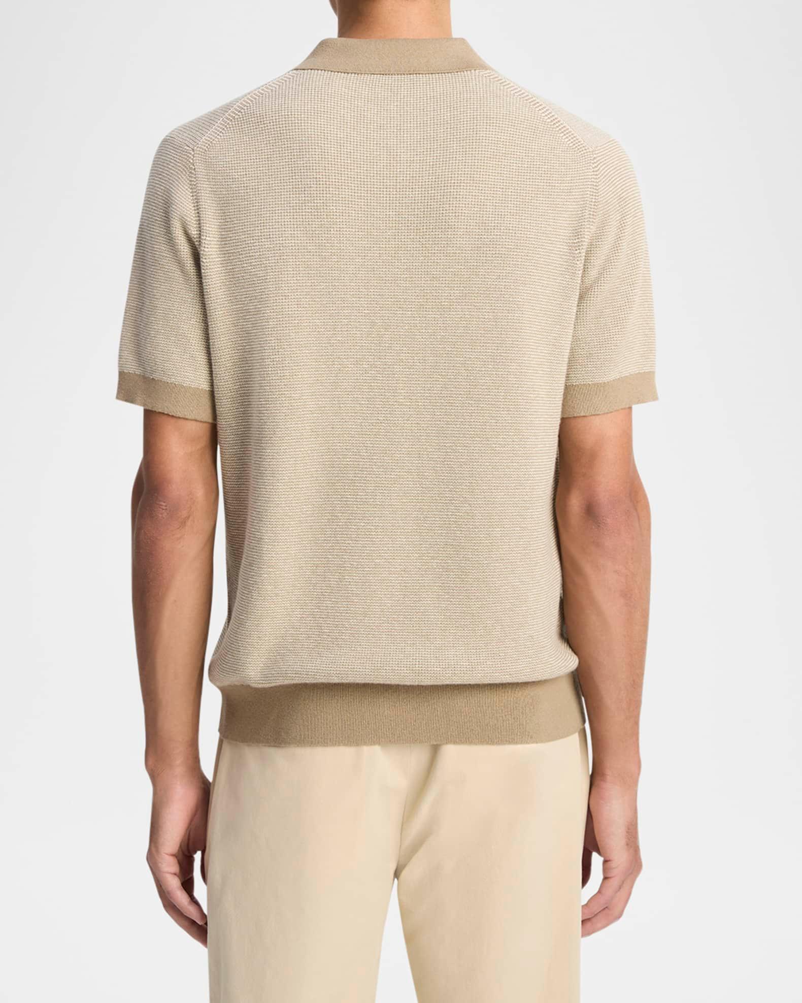 Men's Cotton and Cashmere Johnny Collar Polo Shirt Product Image