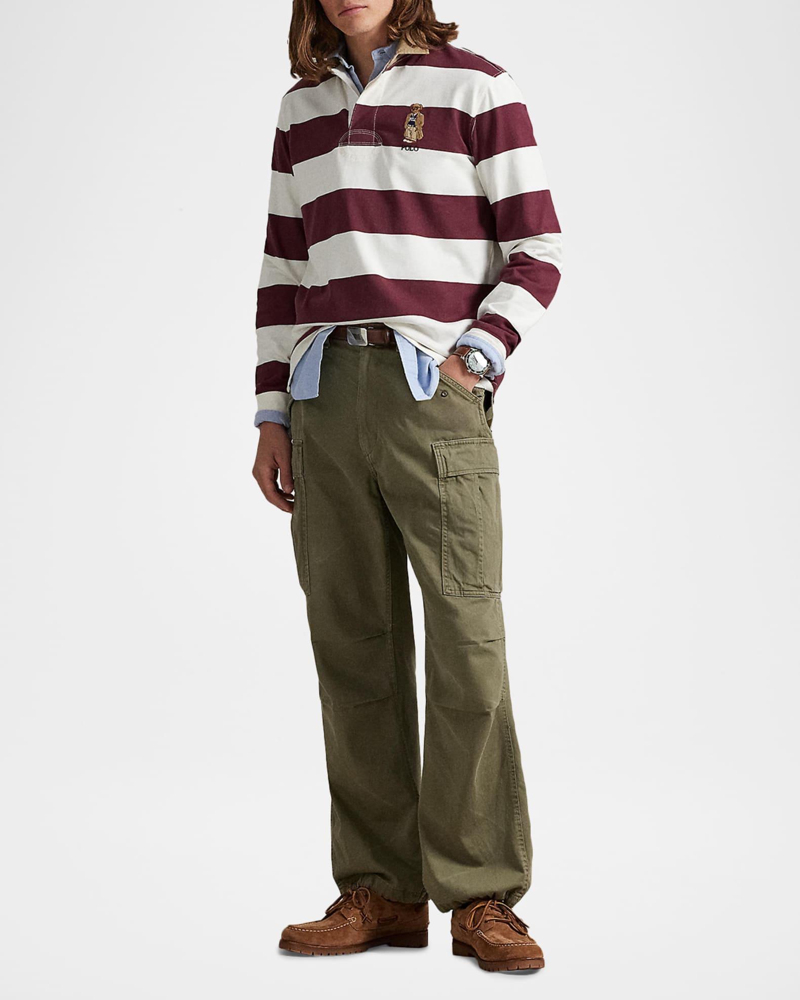 Men's Classic-Fit Polo Bear Stripe Rugby Shirt Product Image