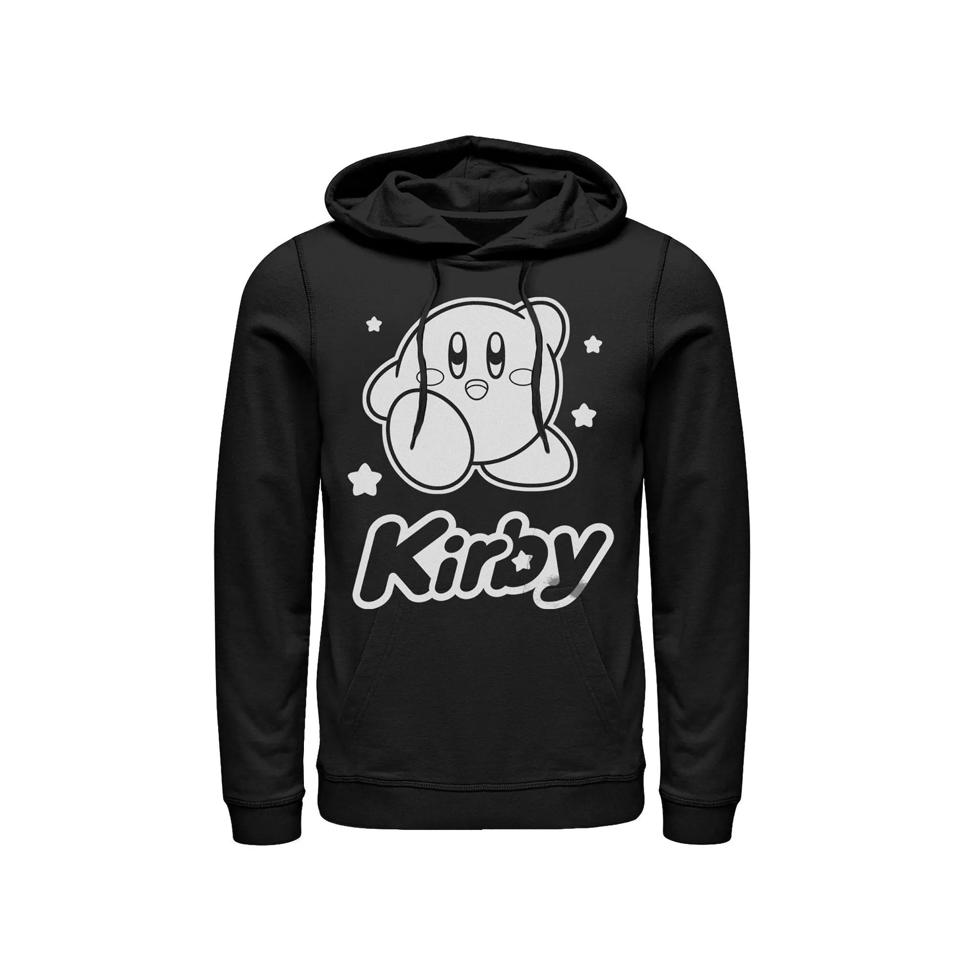 Men's Nintendo Kirby Monochrome Style Graphic Hoodie,  Product Image