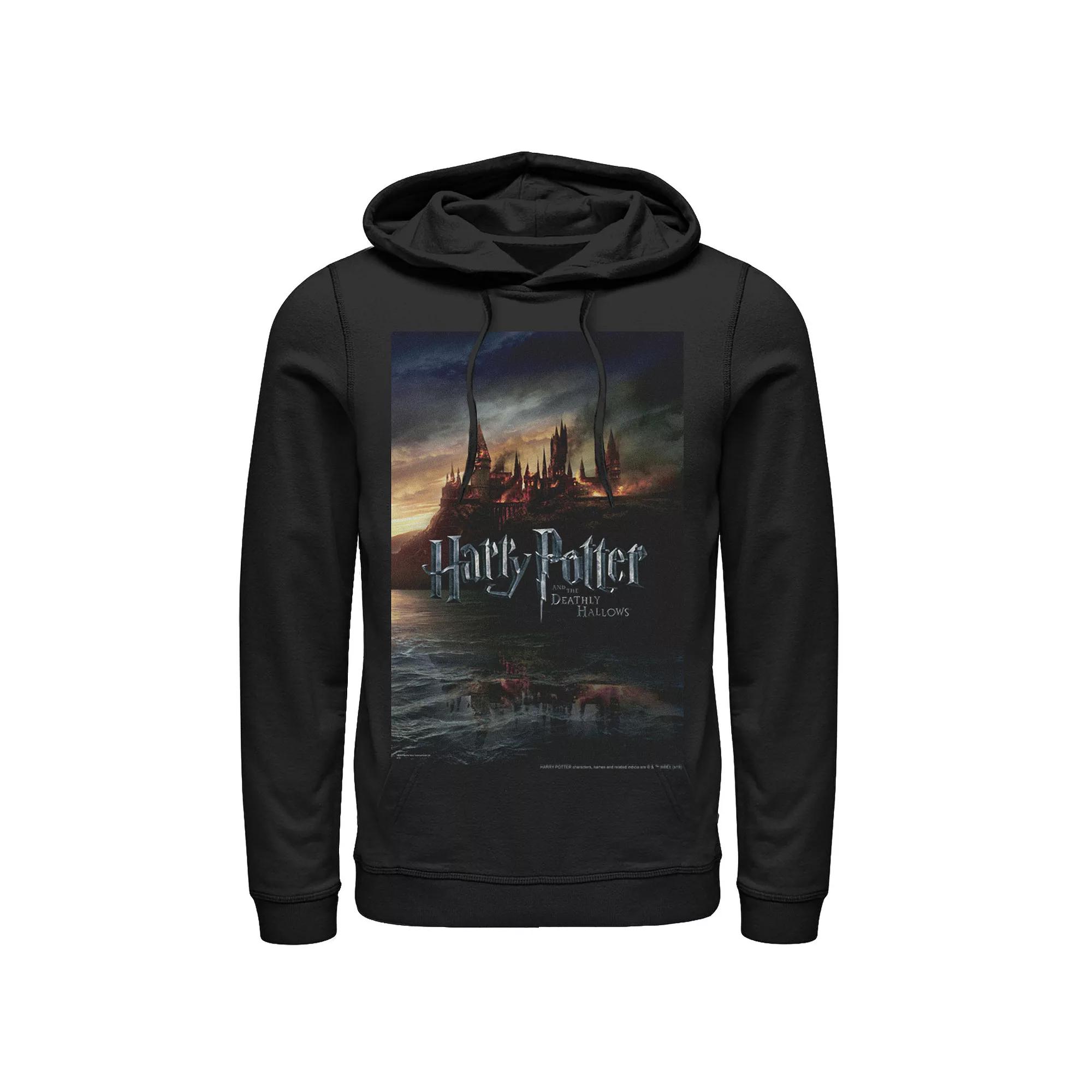 Men's Harry Potter And The Deathly Hallows Hogwarts Poster Graphic Pullover Hoodie,  Product Image