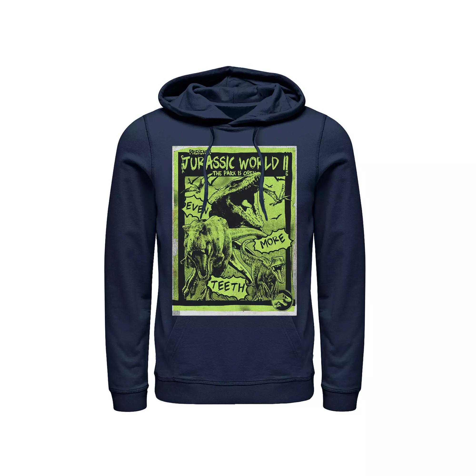Men's Jurassic World Two T-Rex Neon Green Poster Hoodie,  Product Image