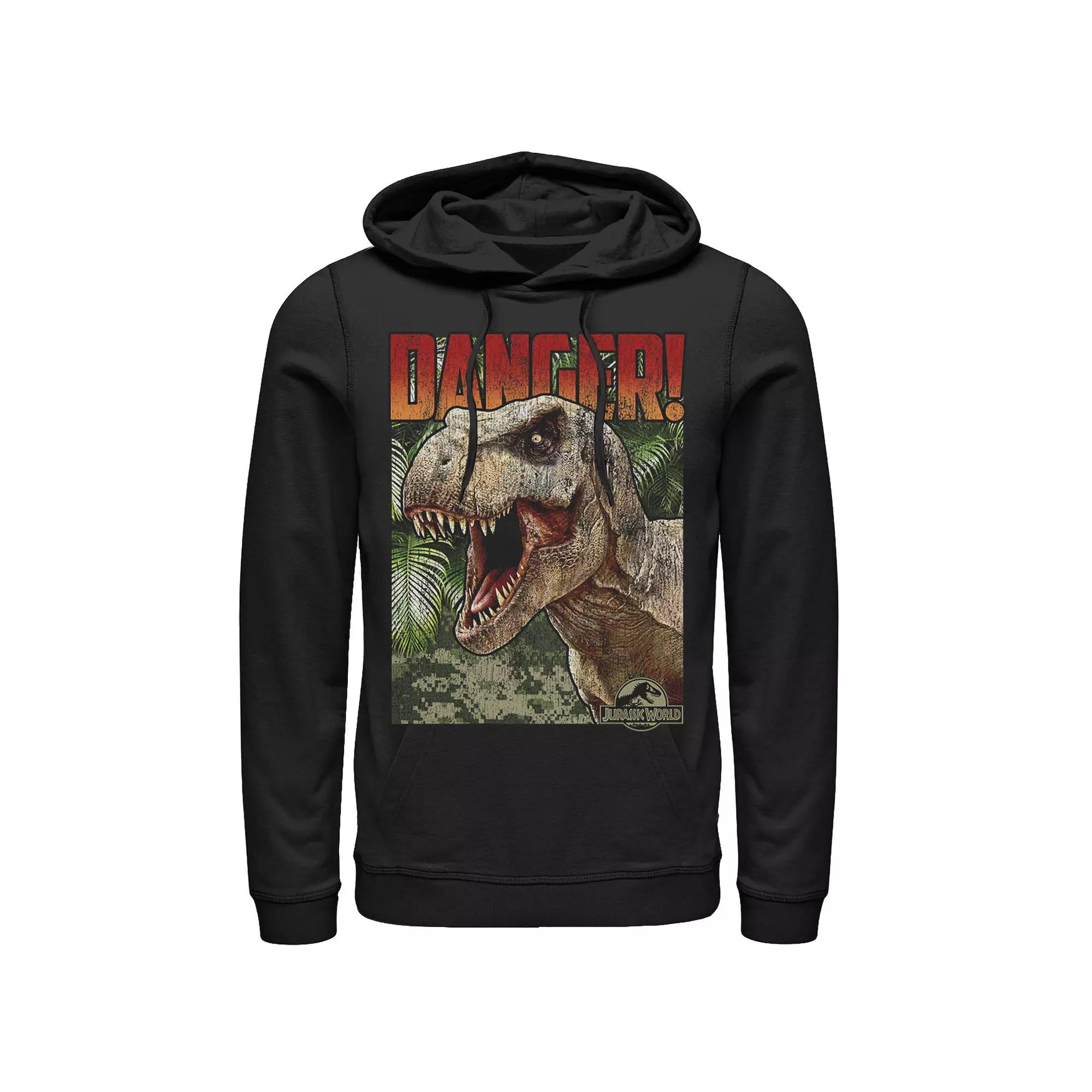 Men's Jurassic World Danger T-Rex Retro Poster Pullover Graphic Hoodie,  Product Image