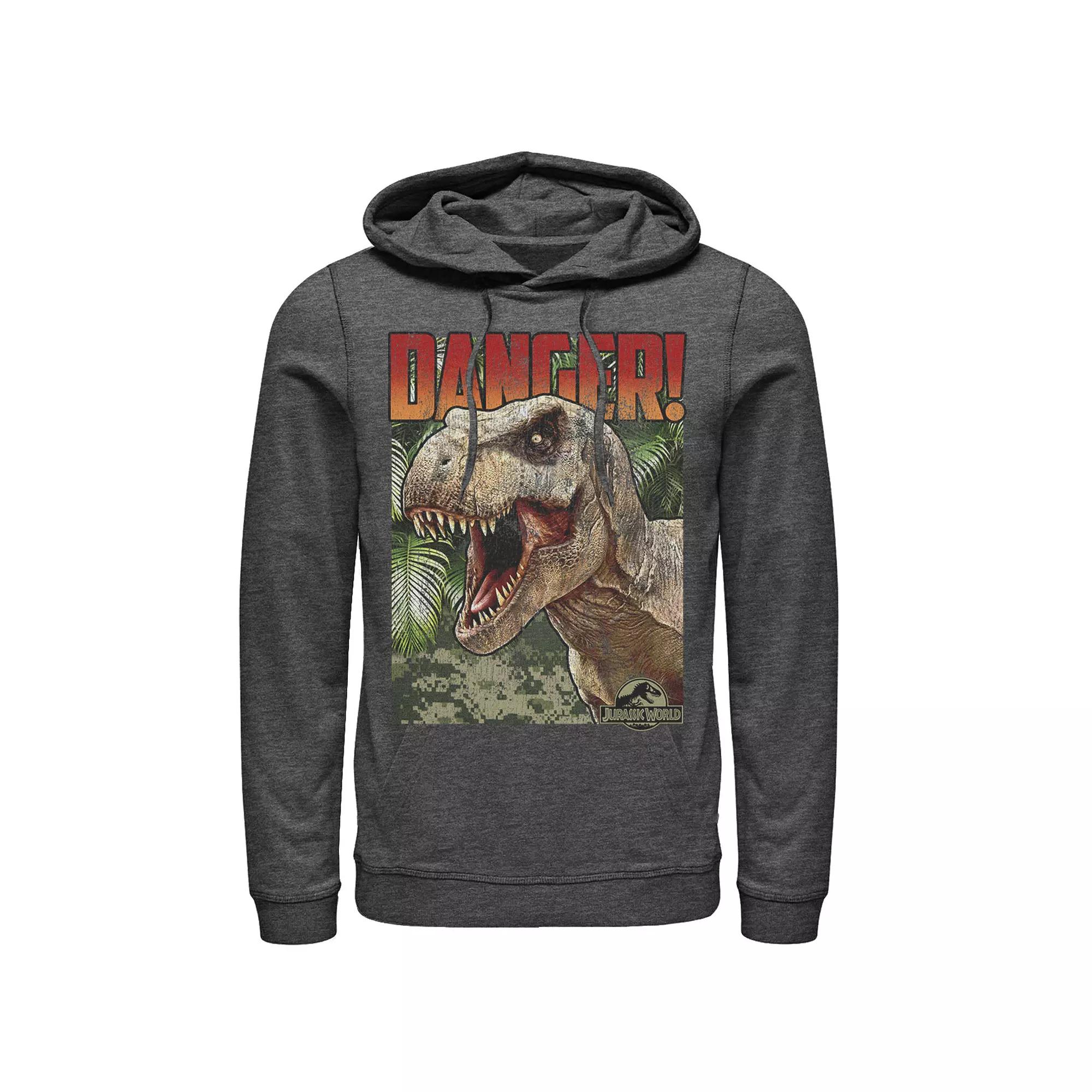 Men's Jurassic World Danger T-Rex Retro Poster Pullover Graphic Hoodie,  Product Image