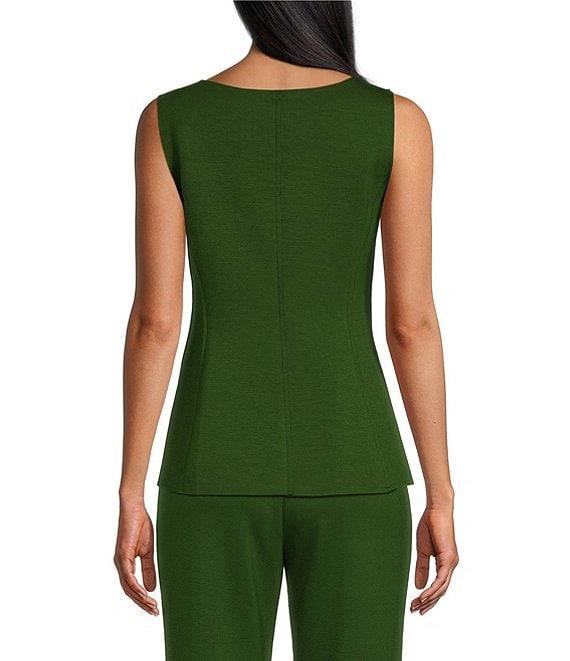 IC Collection Knit Crepe Boat Neck Sleeveless Tank Product Image