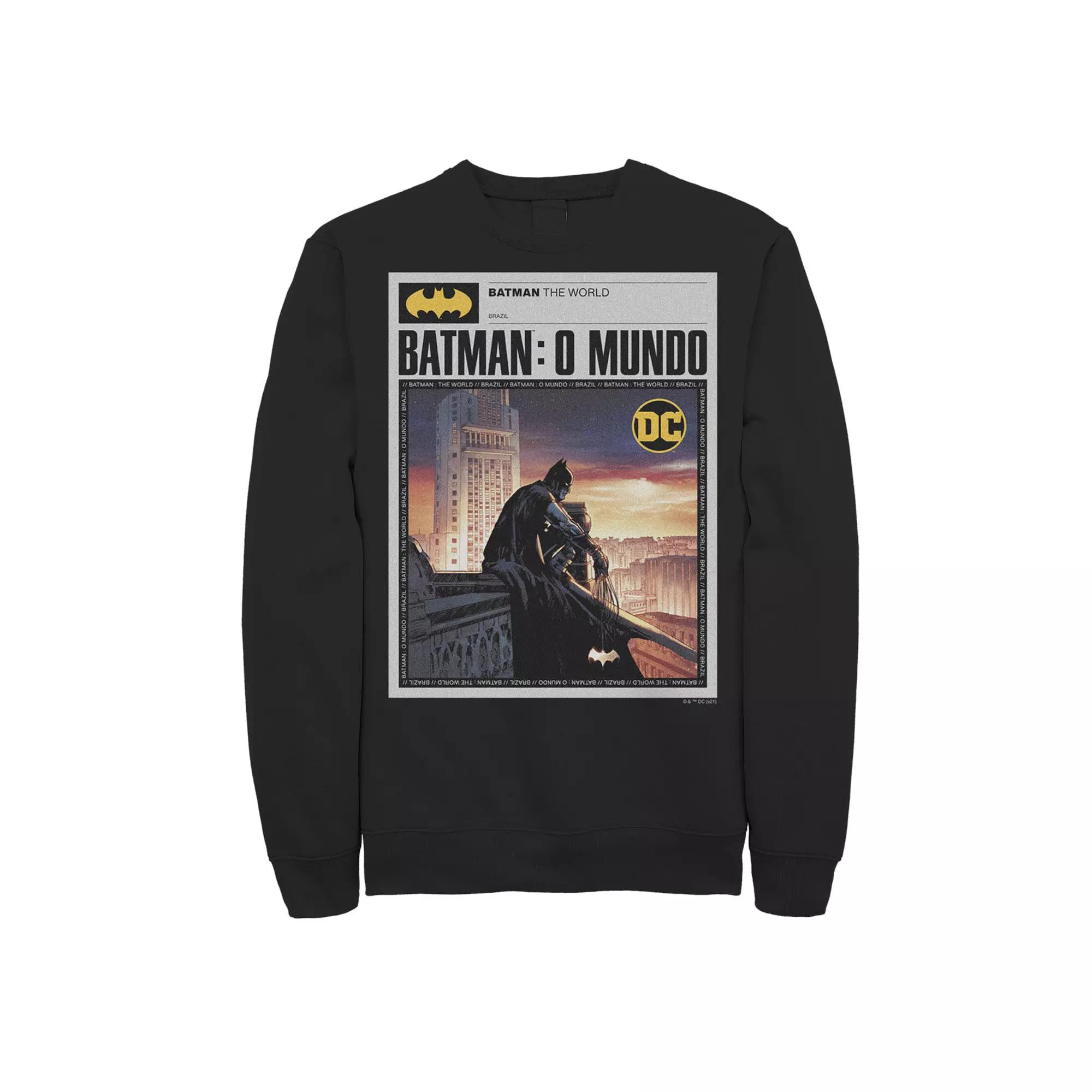 Men's Batman: The World Mexico News Poster Sweatshirt, Boy's,  Product Image
