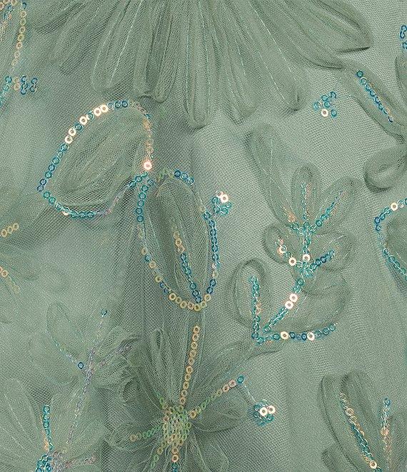 B. Darlin Sequin Floral Square Neck Ball Gown Product Image