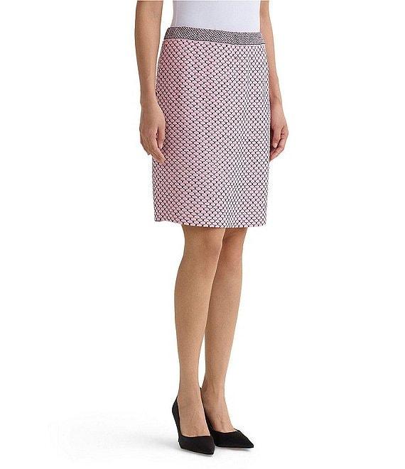 Ming Wang x Family Savvy Coordinating Shell Stitch Knit Straight Pencil Skirt Product Image