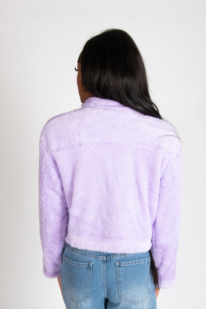 Cropped Faux Fur Shacket Product Image