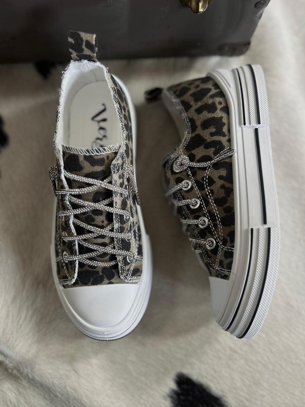 Can I Get An Aman Tan Leopard Sneakers Product Image