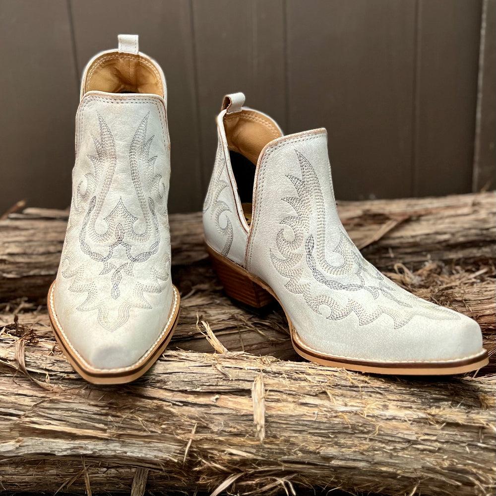 Cream Leather Hold A Grudge Booties Product Image