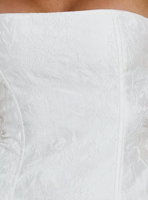 Jenevieve Strapless Drape Mini Dress White Product Image